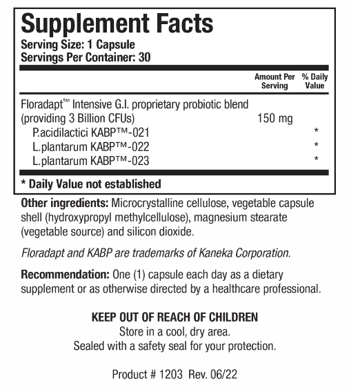 BioDoph-3 GI (Biotics Research) Supplement Facts