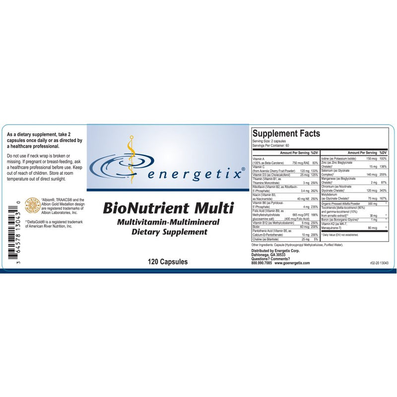 BioNutrient Multi (Energetix) Label