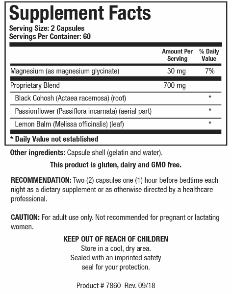 BioPause-PM (Biotics Research) Supplement Facts