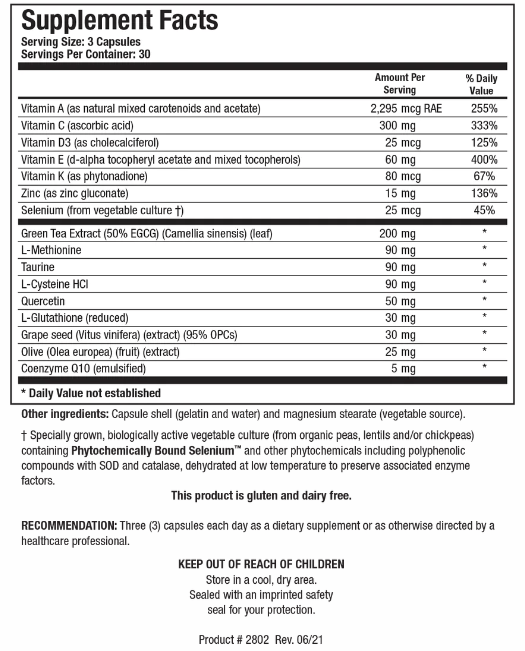 BioProtect Plus (Biotics Research) Supplement Facts