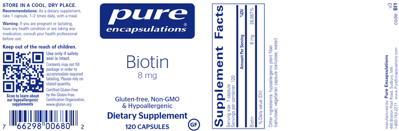 Biotin 8 mg 120 Count