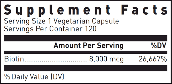 Biotin 8 mg Douglas Labs supplement facts