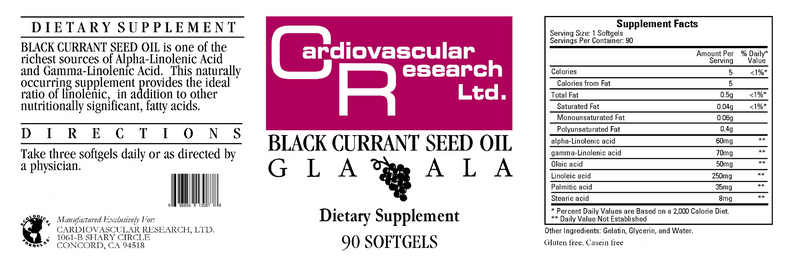 Black Currant Seed (Ecological Formulas) Label