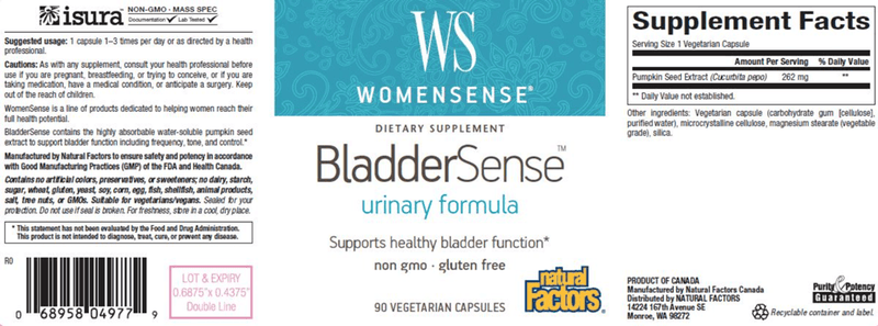 BladderSense (Womensense) Label