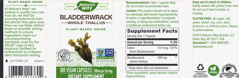 Bladderwrack 580 mg (Nature's Way) Label