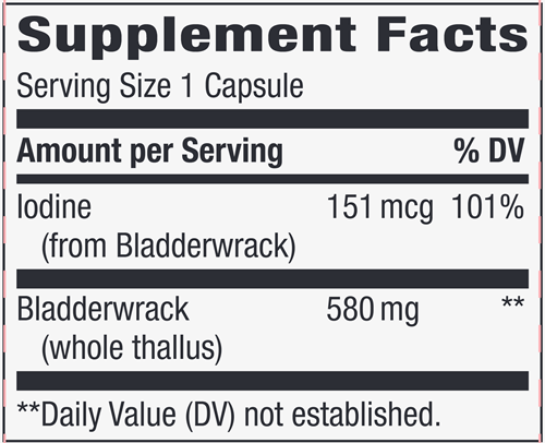 Bladderwrack 580 mg (Nature's Way) Supplement Facts