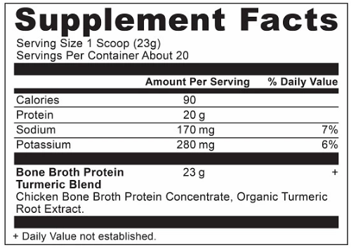 Bone Broth Protein Turmeric (Ancient Nutrition) Supplement Facts