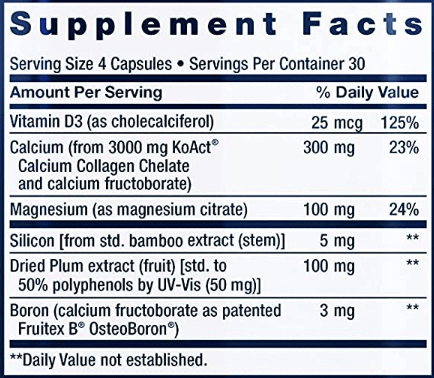 Bone Strength Collagen Formula (Life Extension) Supplement Facts