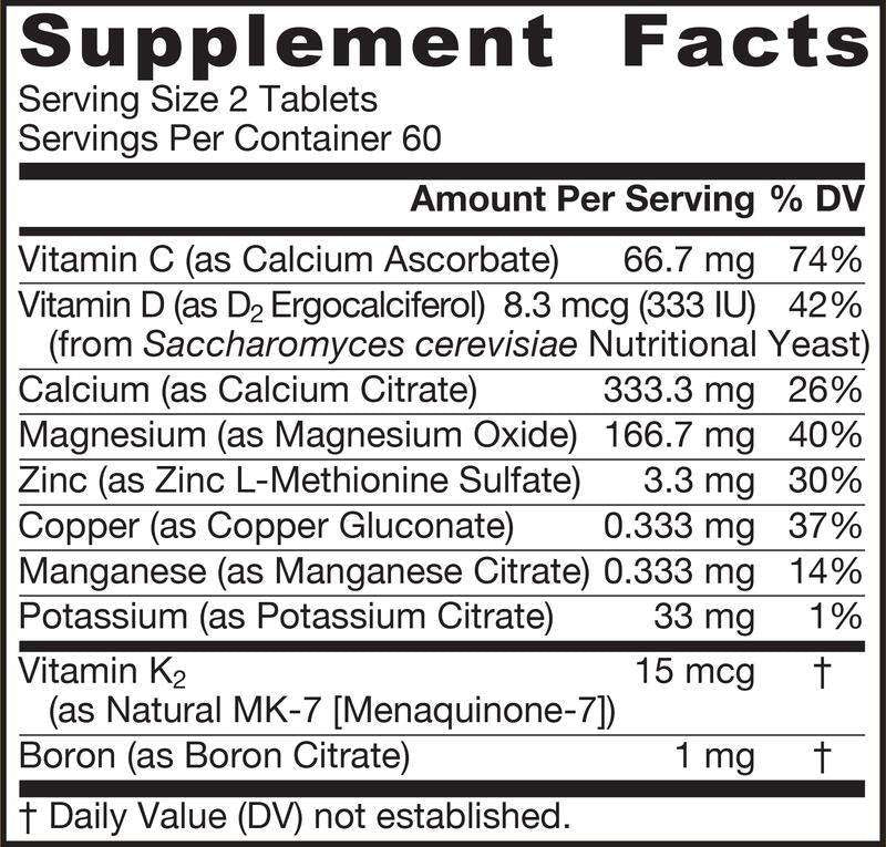 Bone-Up Vegetarian Jarrow Formulas supplement facts