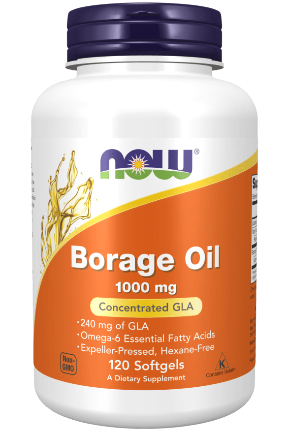 Borage Oil 1000 mg (NOW) Front