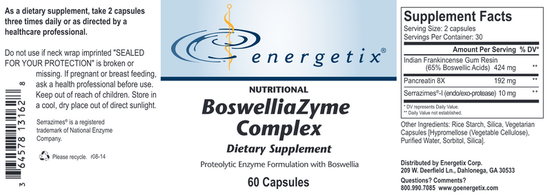 BoswelliaZyme Complex (Energetix) Label