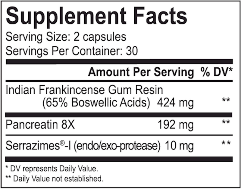 BoswelliaZyme Complex (Energetix) Supplement Facts