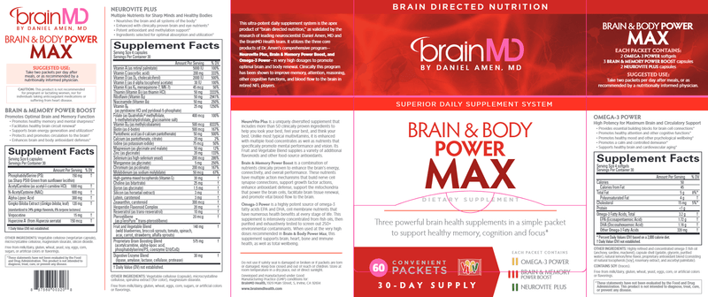 Brain & Body Power Max (Brain MD) Label