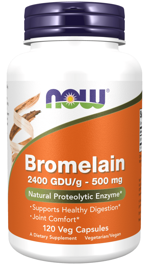 Bromelain 2400 GDU/g 500 mg (NOW) Front