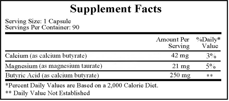 Butyric Acid (Ecological Formulas) Supplement Facts