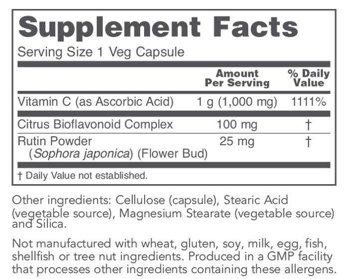 C-1000 Caps (Protocol for Life Balance) Supplement Facts