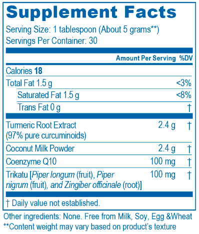 COCURCUMIN™ (5.2 OZ150 G) Supplement Facts 