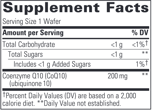 COQ10 200mg Chocolate Chewable 30 Count (Integrative Therapeutics) supplement facts