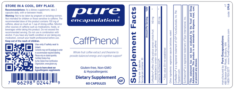 CaffPhenol Pure Encapsulations Label