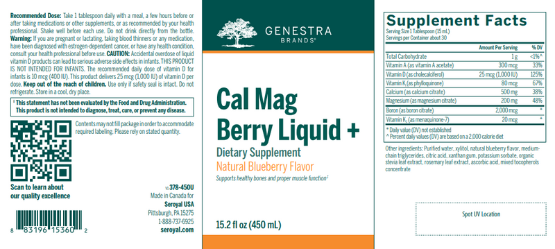 Cal Mag Liquid + Berry label Genestra