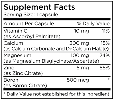 Cal/Mag/Zinc Complex (Metabolic Maintenance) Supplement Facts