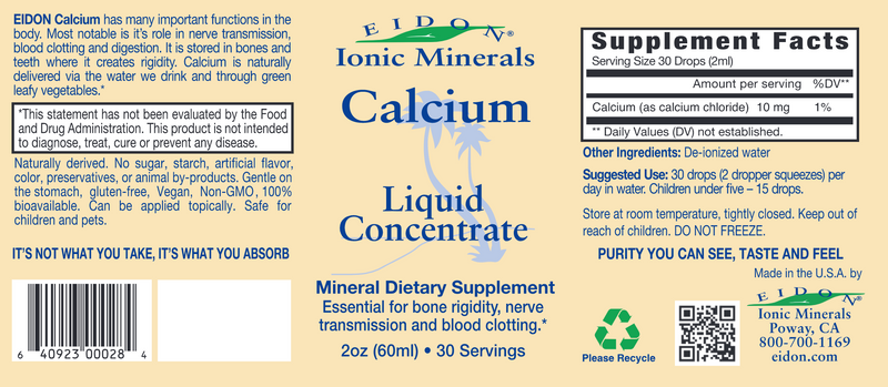 Calcium Liquid (Eidon) Label