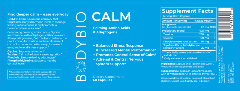 Calm (BodyBio) Label