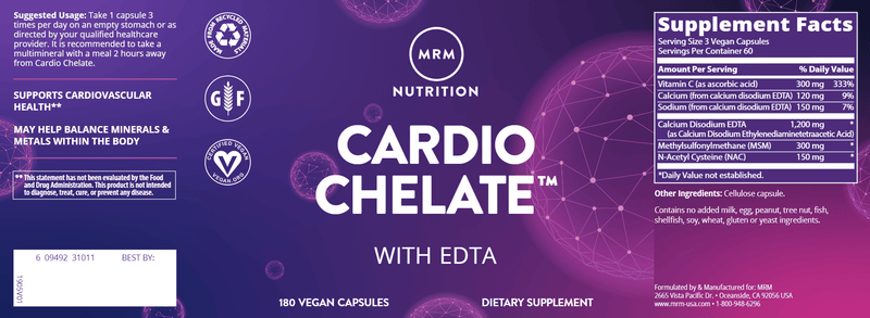 Cardio-Chelate (Metabolic Response Modifier) Label