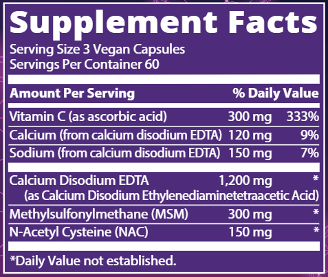 Cardio-Chelate (Metabolic Response Modifier) Supplement Facts