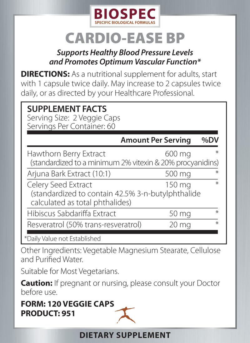 Cardio-Ease BP (Biospec Nutritionals) Supplement Facts