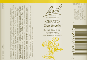 Cerato Flower Essence (Nelson Bach) Label