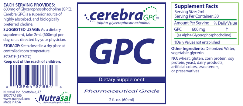 Cerebera GPC (Nutrasal (PhosChol)) Label