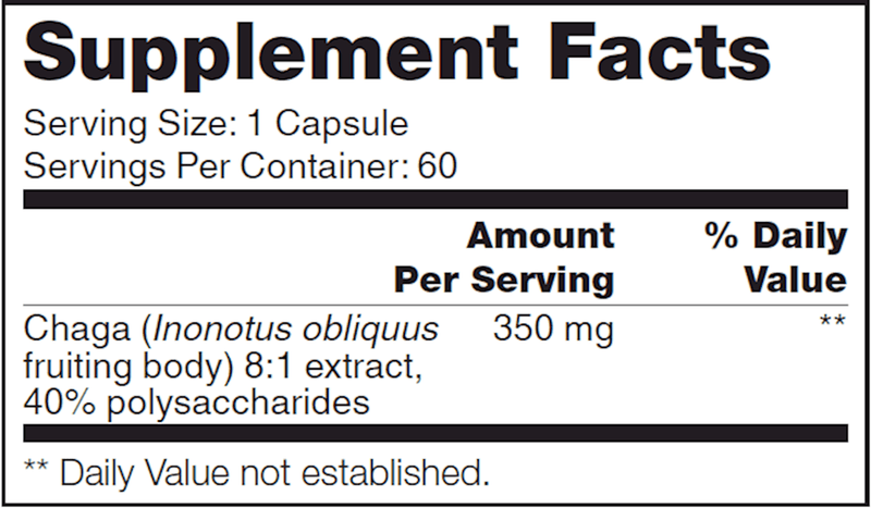 Chaga SAP (NFH Nutritional Fundamentals) Supplement Facts