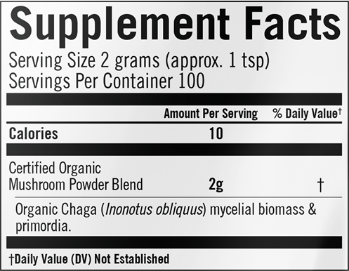 Chaga 200g (Om Mushrooms) supplement facts