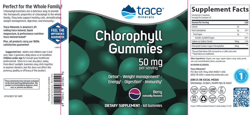 Chlorophyll Gummies Trace Minerals Research Label