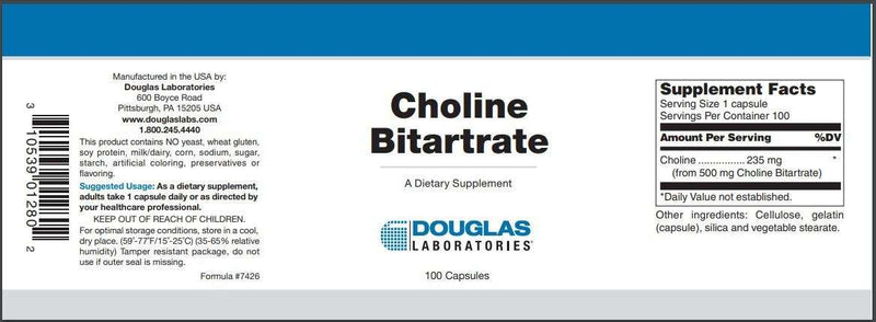 Choline Bitartrate (500 Mg)