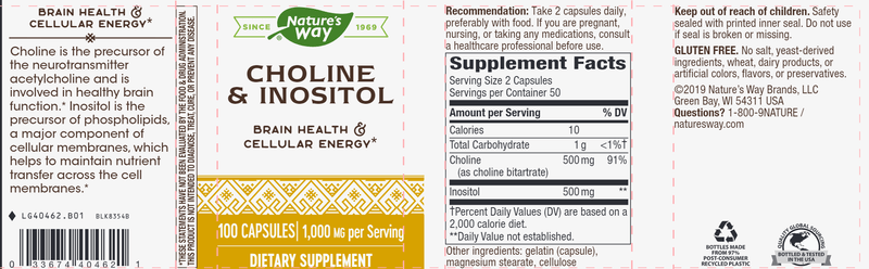 Choline/Inositol (Nature's Way) Label