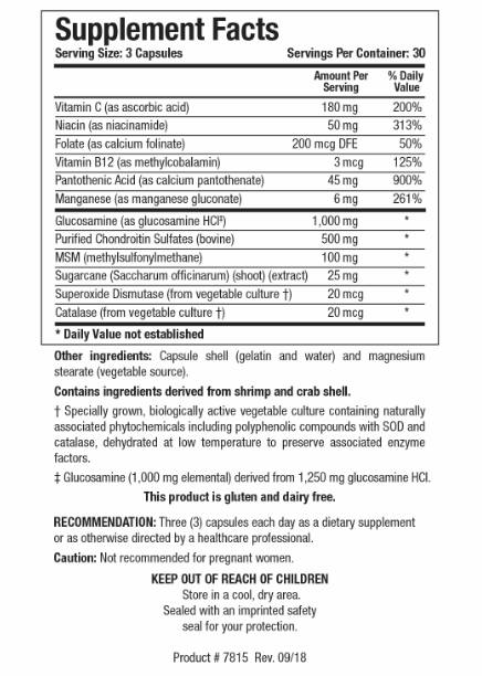 ChondroSamine Plus (Biotics Research) Supplement Facts