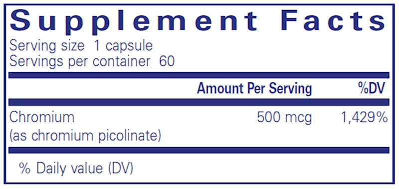 Chromium (picolinate) 500 mcg 60 Count