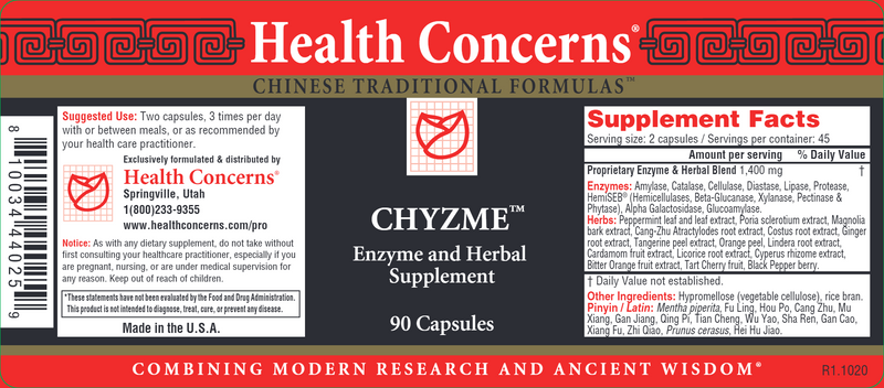 Chzyme (Health Concerns) Label