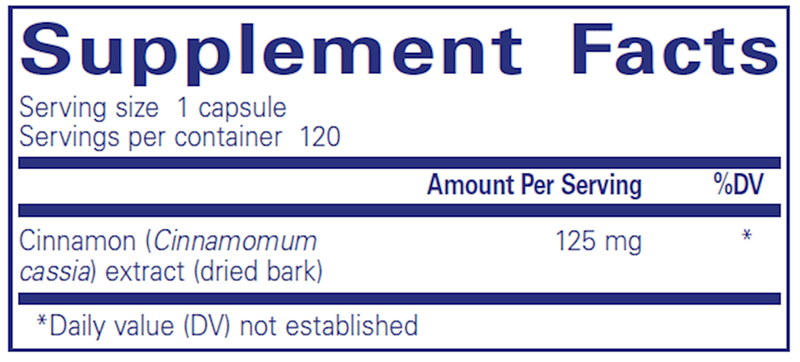 Cinnamon WS (Pure Encapsulations) Supplement Facts
