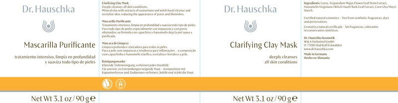 Clarifying Clay Mask (Dr. Hauschka Skincare) Label