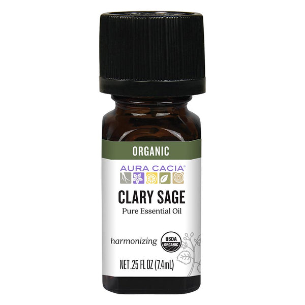 Clary Sage Organic Essential Oil (Aura Cacia) Front