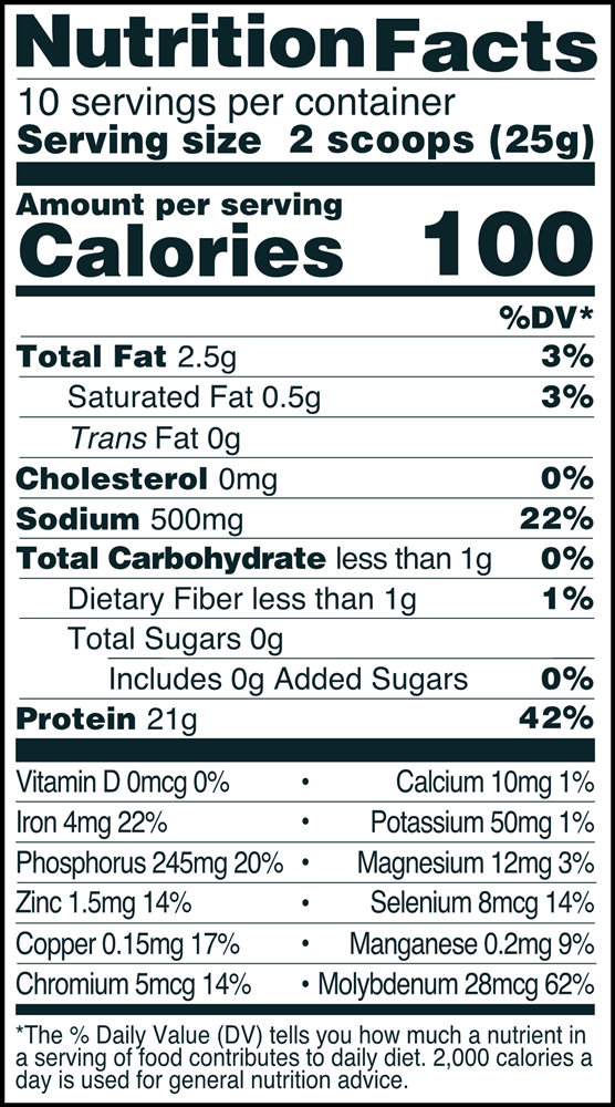 Clean Lean Protein Just Natural 8.8oz NuZest Nutrition Facts