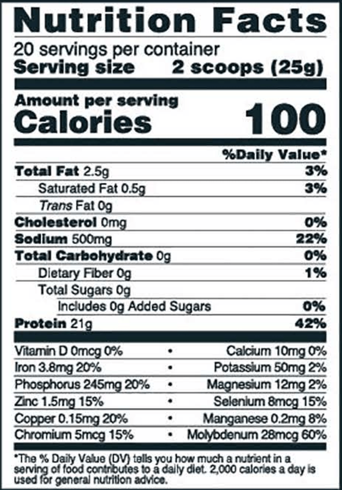 Clean Lean Protein Just Natural 17.6oz NuZest Nutrition Facts