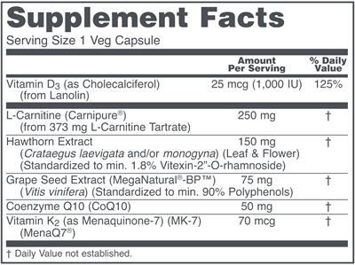 Clinical Cardio-6 (Protocol for Life Balance) Supplement Facts