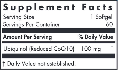 CoQH-CF® Ubiquinol (Allergy Research Group) supplement facts