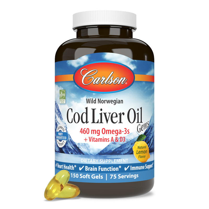 Cod Liver Oil 460 mg (Carlson Labs) Front