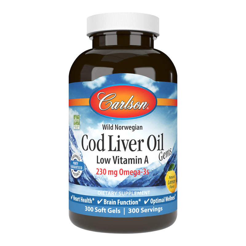 Cod Liver Oil Low Vitamin A (Carlson Labs) Front