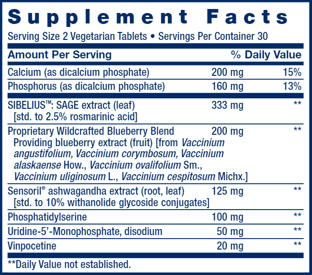 Cognitex® Elite (Life Extension) Supplement Facts